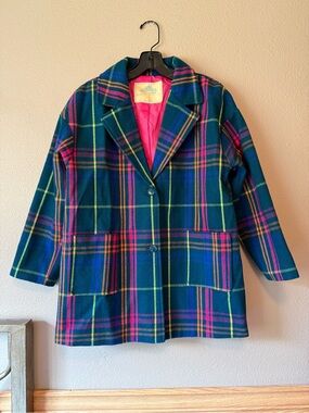 Thereabouts outerwear kids celestial real plaid pea coat.